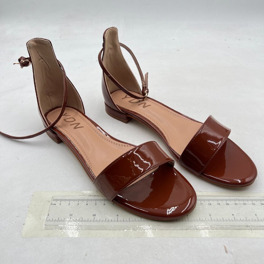 Ydn Coffee Block Low Heel Sandals Open Toe Ankle … - image 4